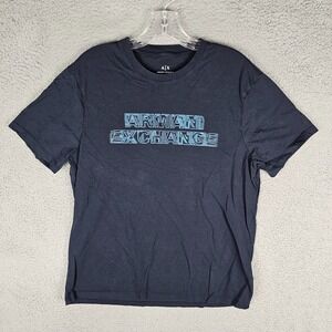 Armani Exchange T-Shirt Mens Large Spell Out Logo Short Sleeve Regular Fit